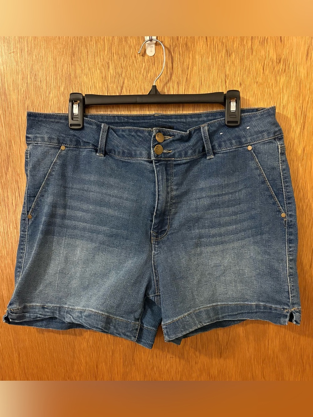 $ BUNDLE FOR EVEN MORE SAVINGS $ d. jeans Medium Blue Denim Double-Button Shorts